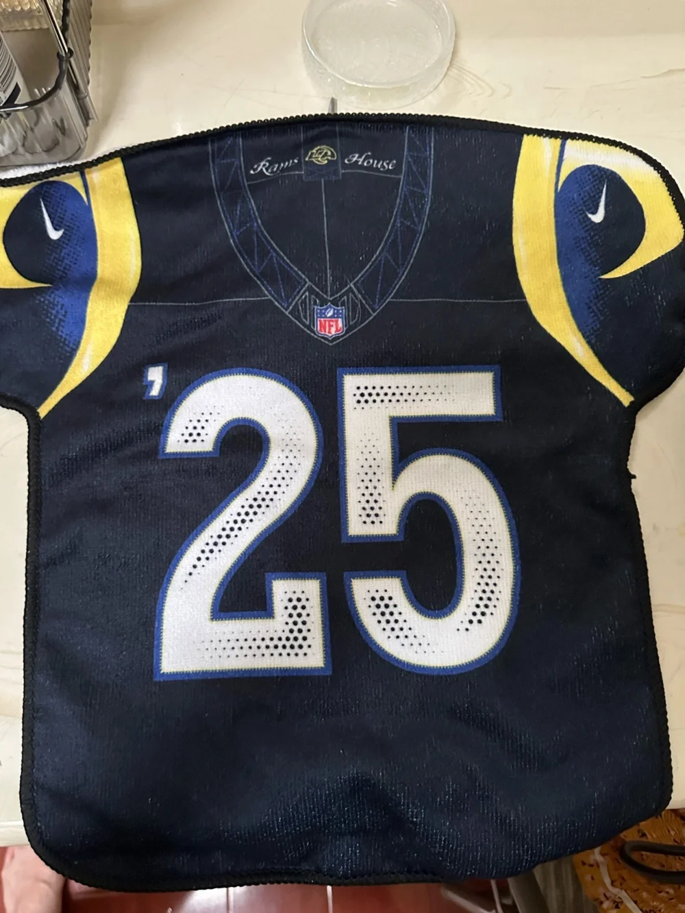 LA Rams Microfiber Towel #25 Black